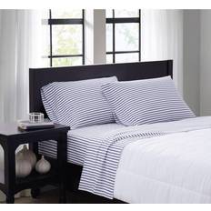 Truly Soft Pinstripe Bed Sheet Blue (243.84x213.36cm)