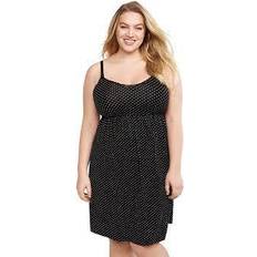 Motherhood Plus Size Essential Nursing Nightgown Black Dot