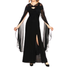 3XL Capes & Ponchos R&M Richards Chiffon Cape Plus Size - Black