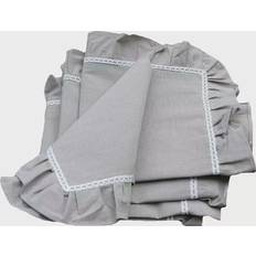 Xia Home Fashions Ruffle Trim Lace Place Mat Gray (50.8x35.56cm)