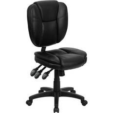 Lumbar Support Office Chairs Flash Furniture GO-930F-BK-LEA-GG Office Chair 41"