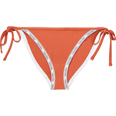 Calvin Klein Logo Tape Tie Side Bikini Bottom - Ginger Biscuit