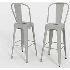 Metal - White Bar Stools Simpli Home Fletcher Bar Stool 118.1cm 2pcs
