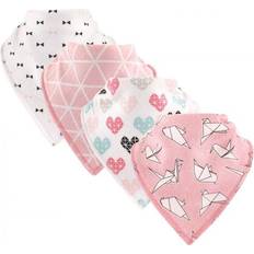 Pink Drool Bibs Hudson Bandana Bib Origami Birds 4-Pack