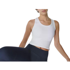 XS Tank Tops Sweaty Betty Athlete Crop Seamless Workout Tank Top Women - White