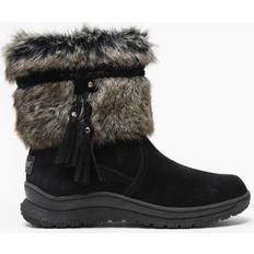 Faux Fur Ankle Boots Minnetonka Everett - Black