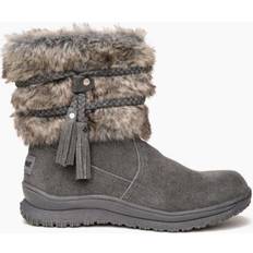 Faux Fur - Women Ankle Boots Minnetonka Everett - Charcoal