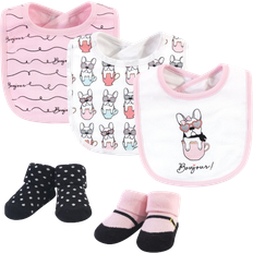 Hudson Cotton Bib and Sock Set 5-pack Pink Bonjour