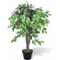 Plástico Plantas Artificiales vidaXL Árbol Ficus Con Macetero 90 cm Planta Artificial