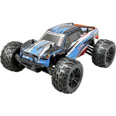 Batteri til bil Reely RAW Blå Brushed 1:14 RC-modelbil Elektronik Monstertruck Firehjulstræk (4WD) RtR 2,4 GHz Inkl. batteri og ladeapparat