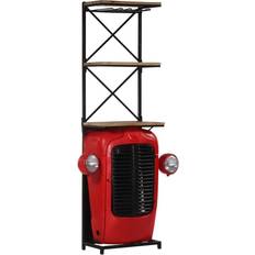 Rød Vinreoler vidaXL traktor 49x32x183 cm massivt mangoträ Vinreol