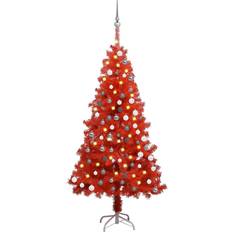 Rot Weihnachtsbäume vidaXL Artificial with LEDs&Ball Set Red 150 cm PVC Weihnachtsbaum