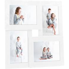 vidaXL Billedramme til 4x(10x15 cm) MDF hvid Ramme