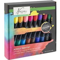 Nassau Fine Art Akrylmaling, æske med 18 farver x 36 ml (bog, dansk)