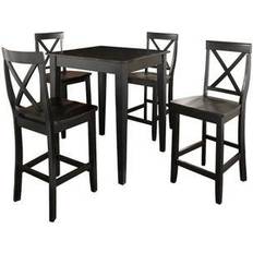 Dining room table black Crosley Furniture Pub Dining Set 32x32" 5