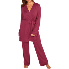 Cosabella Bella Curvy 3 Piece Set with Robe - Deep Ruby