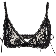 Hanky Panky Peek-a-Boo Lace Tie Bralette - Black