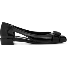 Synthetic - Women Ballerinas Ferragamo Jelly Ballet Flat with Vara Bow - Black