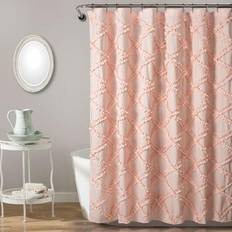 Pink Shower Curtains Lush Decor Ruffle Diamond (243807)