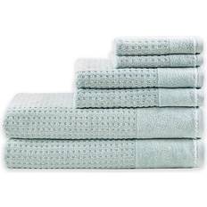 Checkered Towels Madison Park Waffle Bath Towel Blue (137.16x71.12)