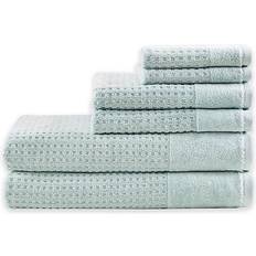 Madison Park Waffle Bath Towel Blue (137.16x71.12cm)