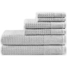 Checkered Towels Madison Park Waffle Bath Towel Gray (137.16x71.12)