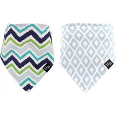 Hudson Bandana Bib 2-pack Blue Chevron