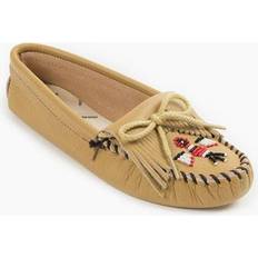 Women - Yellow Moccasins Minnetonka Thunderbird Softsole - Natural