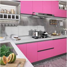 Rot Selbstklebende Dekorationen vidaXL Self-adhesive Furniture Film High Gloss Pink 500x90 cm PVC Dekorativer Kunststoff