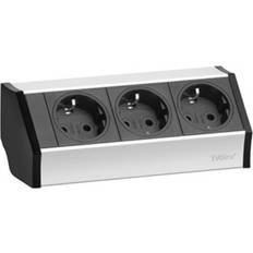 Evoline Stekkerdozen en verlengsnoeren Evoline 159360001300 Power strip (w/o switch) 3x Black, Silver 1 pc(s)