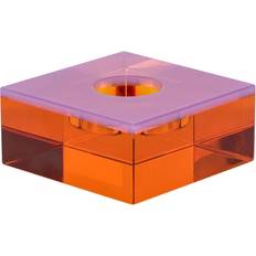 Rød Fyrfadsstager Hübsch Flux Tealight Holder Pink/Orange 10x10xh4cm Fyrfadsstage