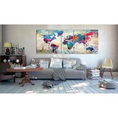 Arkiio World Map Cracked Wall 200x80 Billede