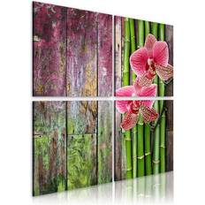 Fyrkantig Tavlor Arkiio Bamboo And Orchid Tavla 80x80cm