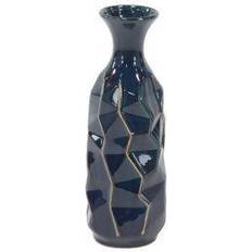 Deco 79 Litton Lane 16 in. Navy Blue Ceramic Decorative Vase