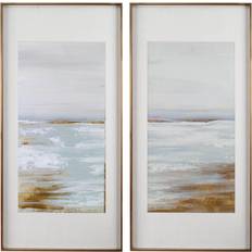 Wall Decorations Uttermost Coastline Multicolor Framed Print, Set of 2 Framed Art