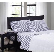 Stripes Bed Sheets Truly Soft Pinstripe Bed Sheet Blue (259.08x228.6)