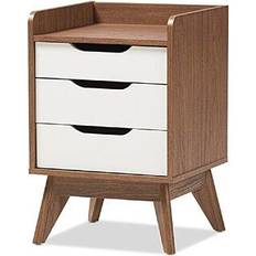 Brown Bedside Tables Baxton Studio Brighton Bedside Table 15.8x16.7"