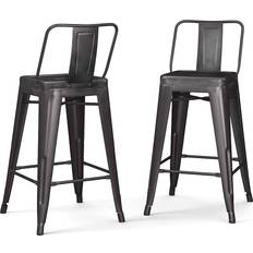 Gray Chairs Simpli Home Rayne Bar Stool 33.3" 2