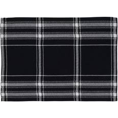 Saro Lifestyle Plaid Place Mat Black (50.8x35.56cm)