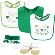 Green Drool Bibs Hudson Cotton Bib and Sock Set 5-pack Lucky Lady