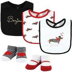 Drool Bibs Hudson Cotton Bib and Sock Set 5-pack Bonjour