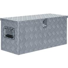 Verktygslåda aluminium vidaXL Förvaringslåda aluminium 80x30x35 cm silver