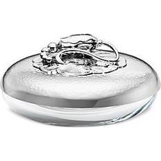 Georg Jensen Skålar Georg Jensen Sterling Silver and Crystal Large Blossom Box 2 Silver Bowl