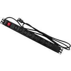 Überspannungsschutz Qoltec 53998 Power Strip For Rack 19" 1U 10A Pdu 8Xiec C13 2M