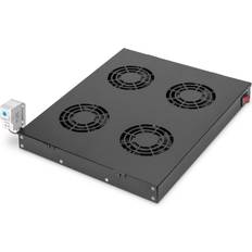 Digitus Professional Line DN-19 FAN-4-HO-SW Fläktbricka för stativ med 4 kylfläktar svart 19 för P/N: DN-19 22U-6/6-EC, DN-19 47U-6/8, DN-19 SRV-42U-GD, DN-19 SRV-47U-8-SW-G