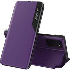 Hurtel Eco Leather View Case With Flip Cover And Stand Function For Samsung Galaxy A72 4G Purple