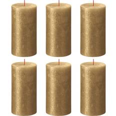 Gold Candles & Accessories Bolsius Rustic Pillar Shimmer 4 pcs 130x68 mm Gold Candle