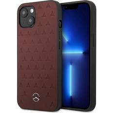 Mercedes Läder Stars Pattern Skal iPhone 13 Röd