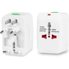 iMounTEK Universal All-In-One Travel Adapter Plug Surge Protector Outlet White Other Single White