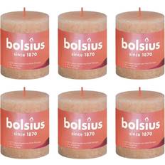 Paraffin Candles Bolsius Rustic Pillar Shine 4 pcs 80x68 mm Misty Pink Candle